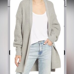 Free people Nightingale Cardigan In Silver Gleam Gray Cardigan Sweater xs
